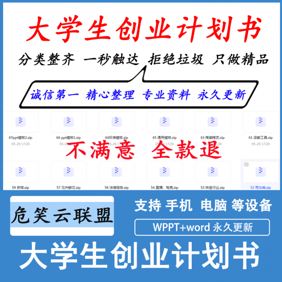 2023全新优秀大学生创业计划书-危笑云资源网