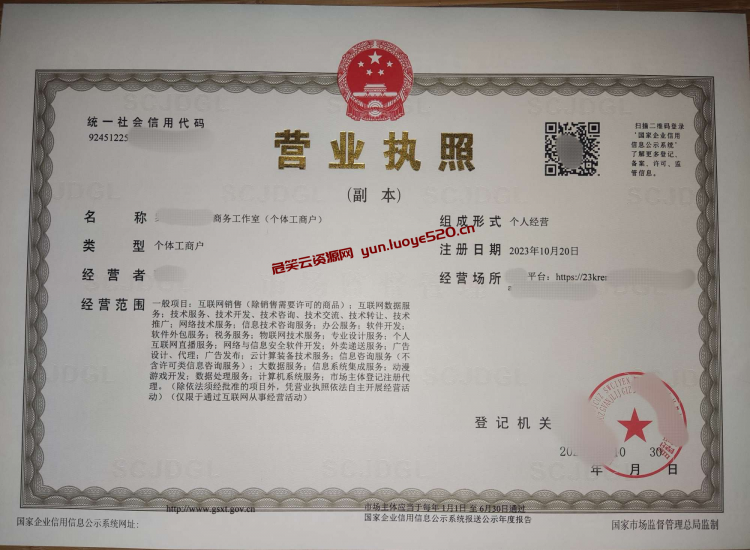 电商个体营业执照办理教程，无需线下门面证明，线上办理保姆式教程-危笑云资源网