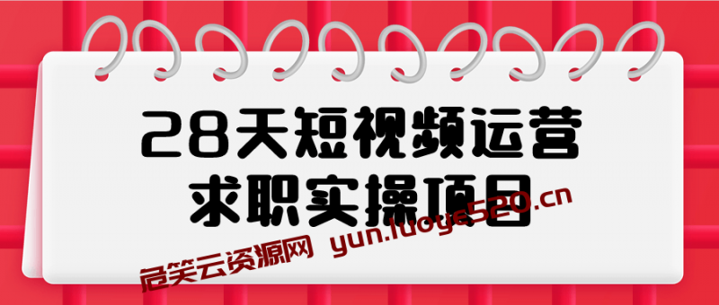 28天短视频运营求职实操项目-危笑云资源网